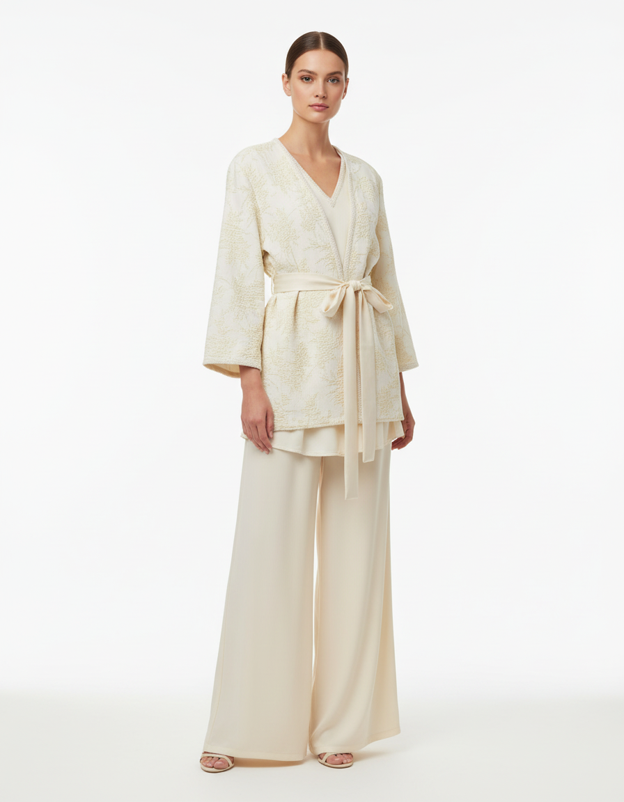 Coord Trouser Set with Jacket  Voile