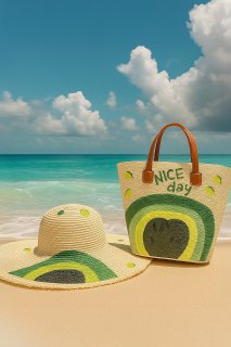 Beach Hat With Bag  Voile