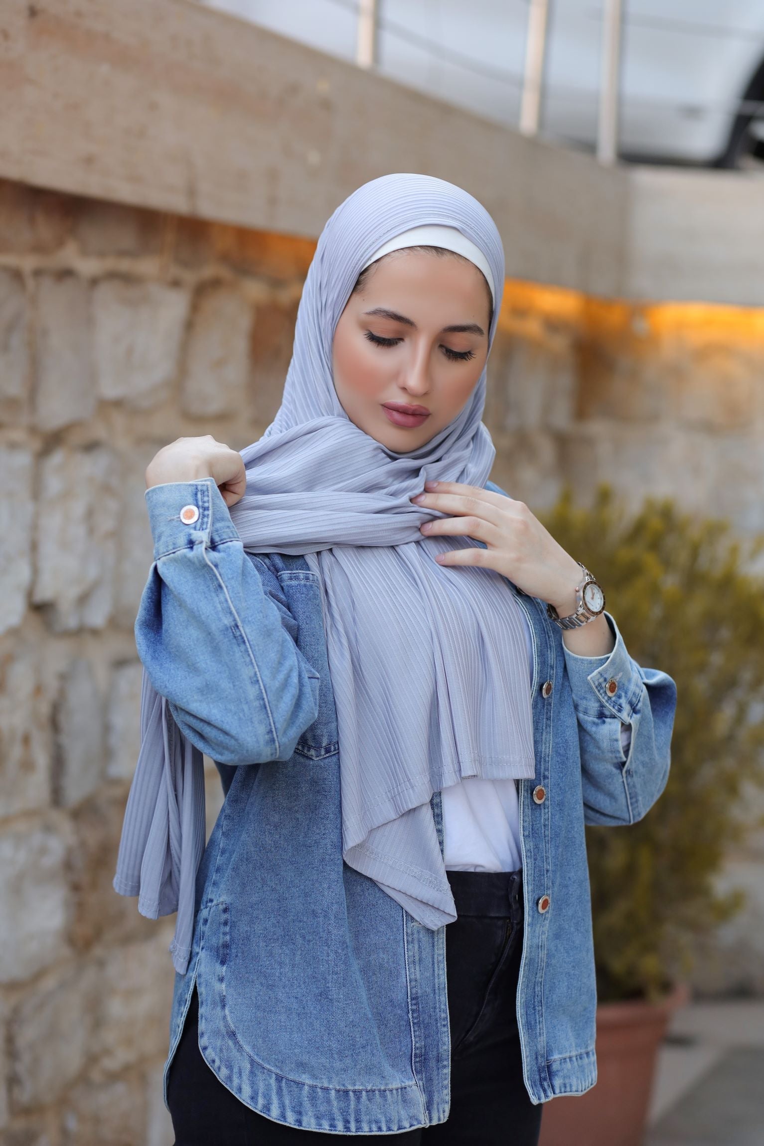 Patterned Cotton Hijab - Voile Fashion